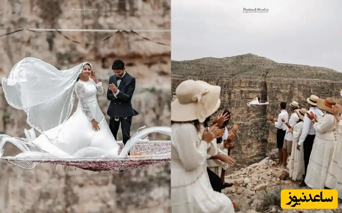 عروسی یک زوج شیرازی در ارتفاع ۴۰۰ متری (عکس)